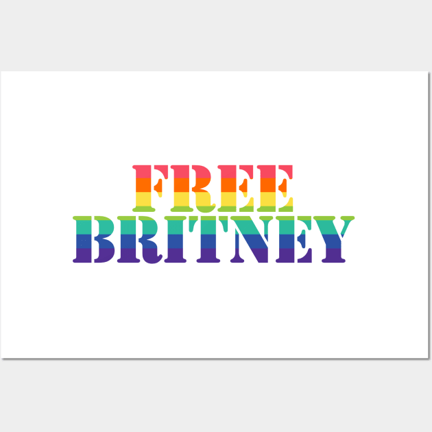 Free Britney Typography Rainbow Stripes Wall Art by ellenhenryart